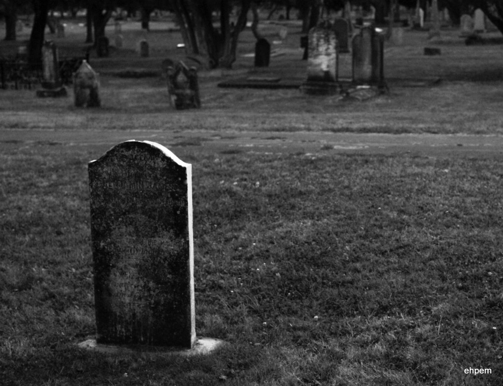 Ross Bay headstone marble back