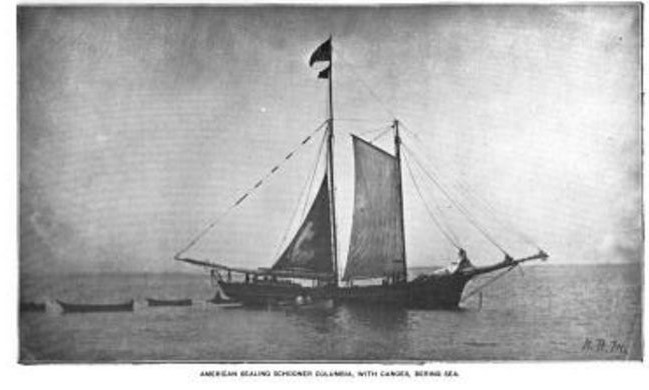 schooner with canoes